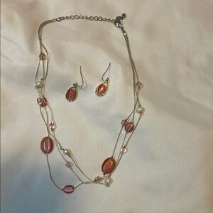 Elegant Pink and Gold Jewelry Set